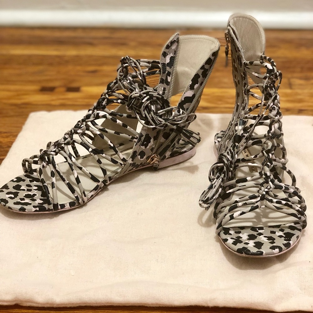 Sophia Webster Leopard Flat Sandals 38